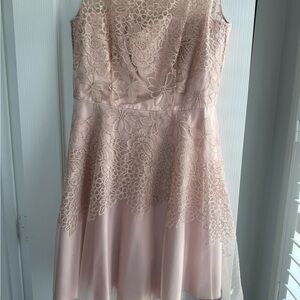 Tahari Pink Lace Midi Dress